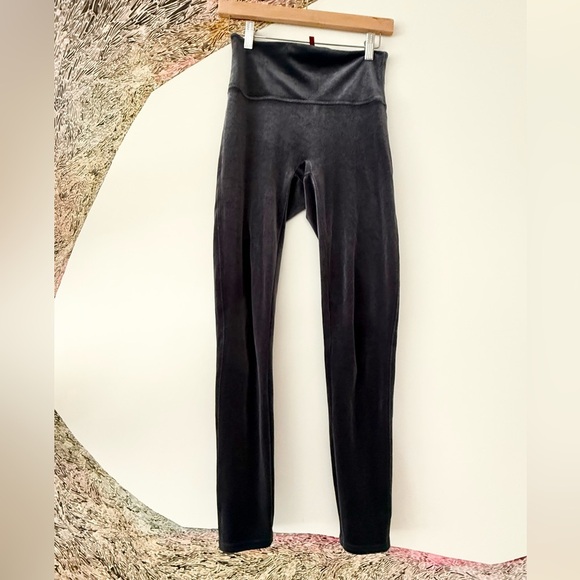 Spanx Gray Ready To Wow Velvet Leggings - Silver Chrome M - Picture 2 of 5